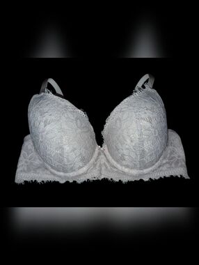 Aerie Light Cream Floral Lace Padded Underwire Bra Size 38C